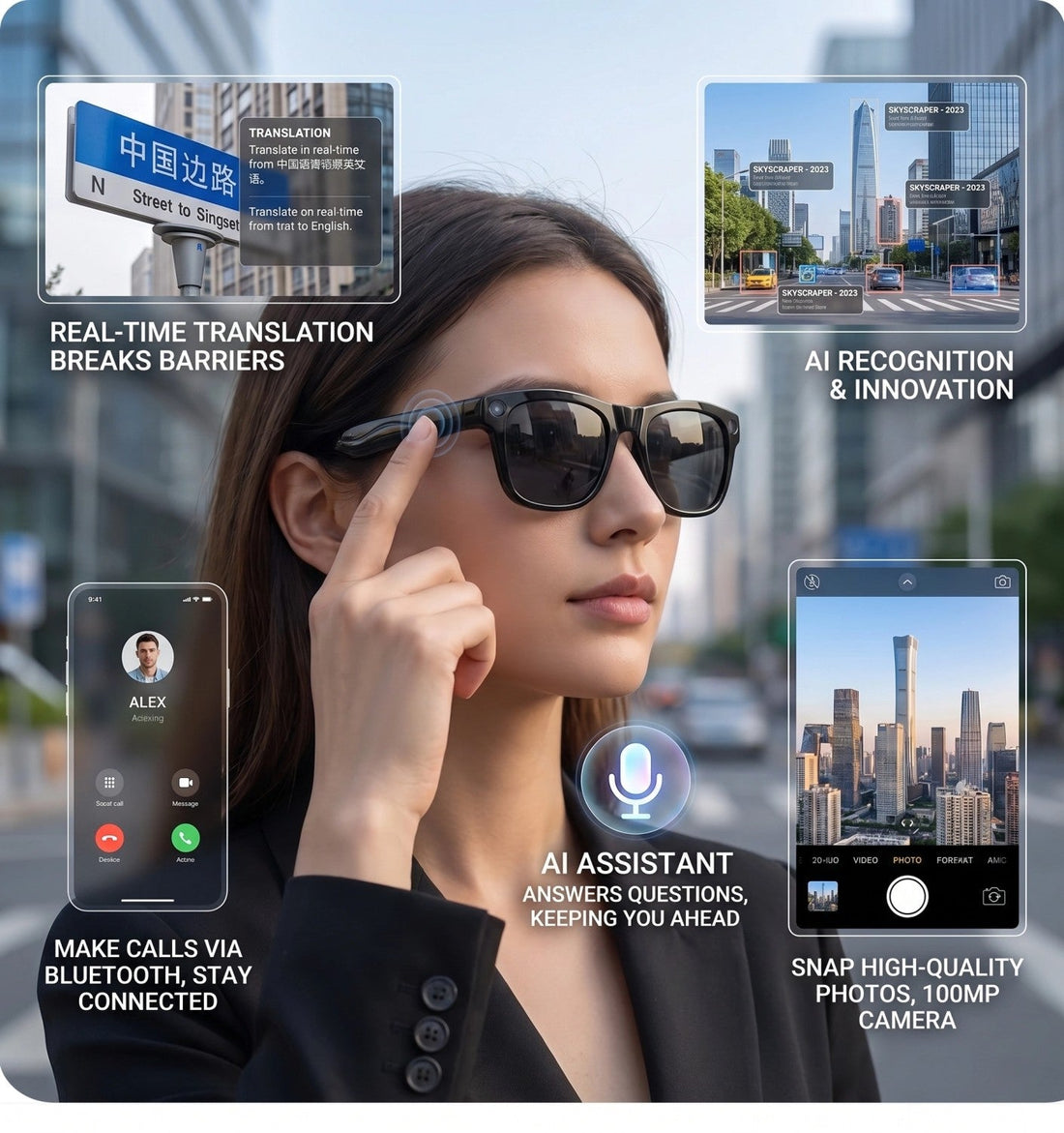 Smart Glasses 2024 Review: Best AR Bluetooth Sunglasses Music Calls HUD Display Affordable Shoptuus 30 Day Test