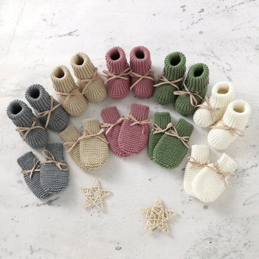 Cozy Baby Booties and Mittens Set