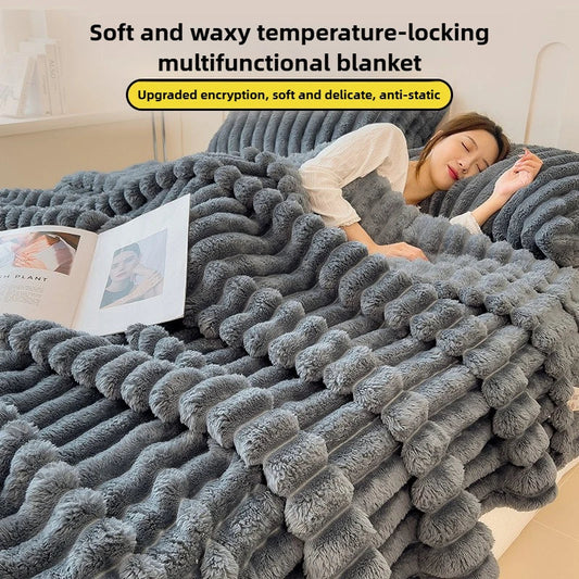 Cozy Rabbit Plush Throw Blanket