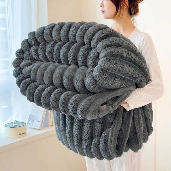 Cozy Rabbit Plush Throw Blanket