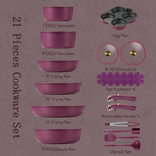 Smart Cookware Set with Detachable Handles