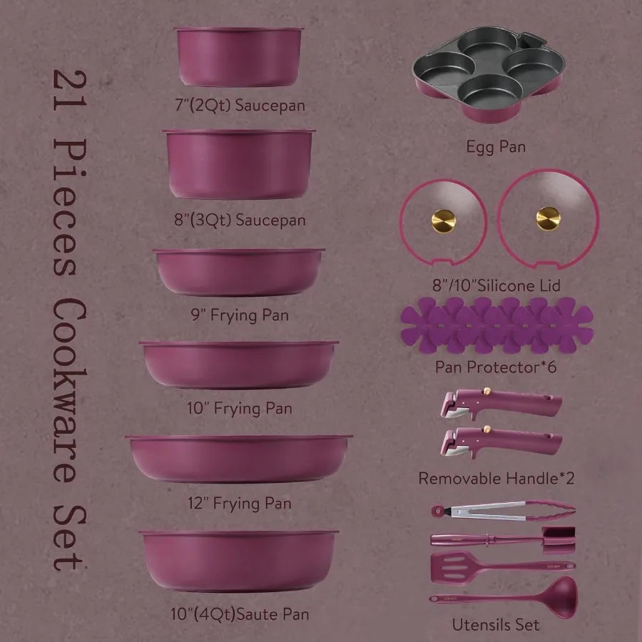 Smart Cookware Set with Detachable Handles