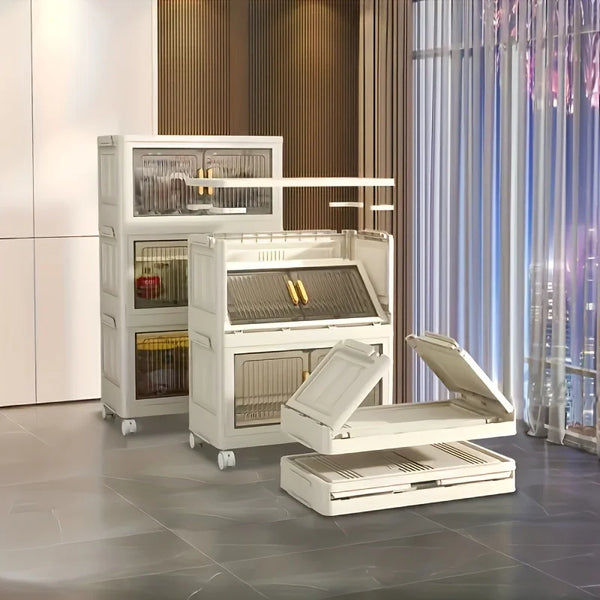 Stackable Storage Cabinet with Wheels