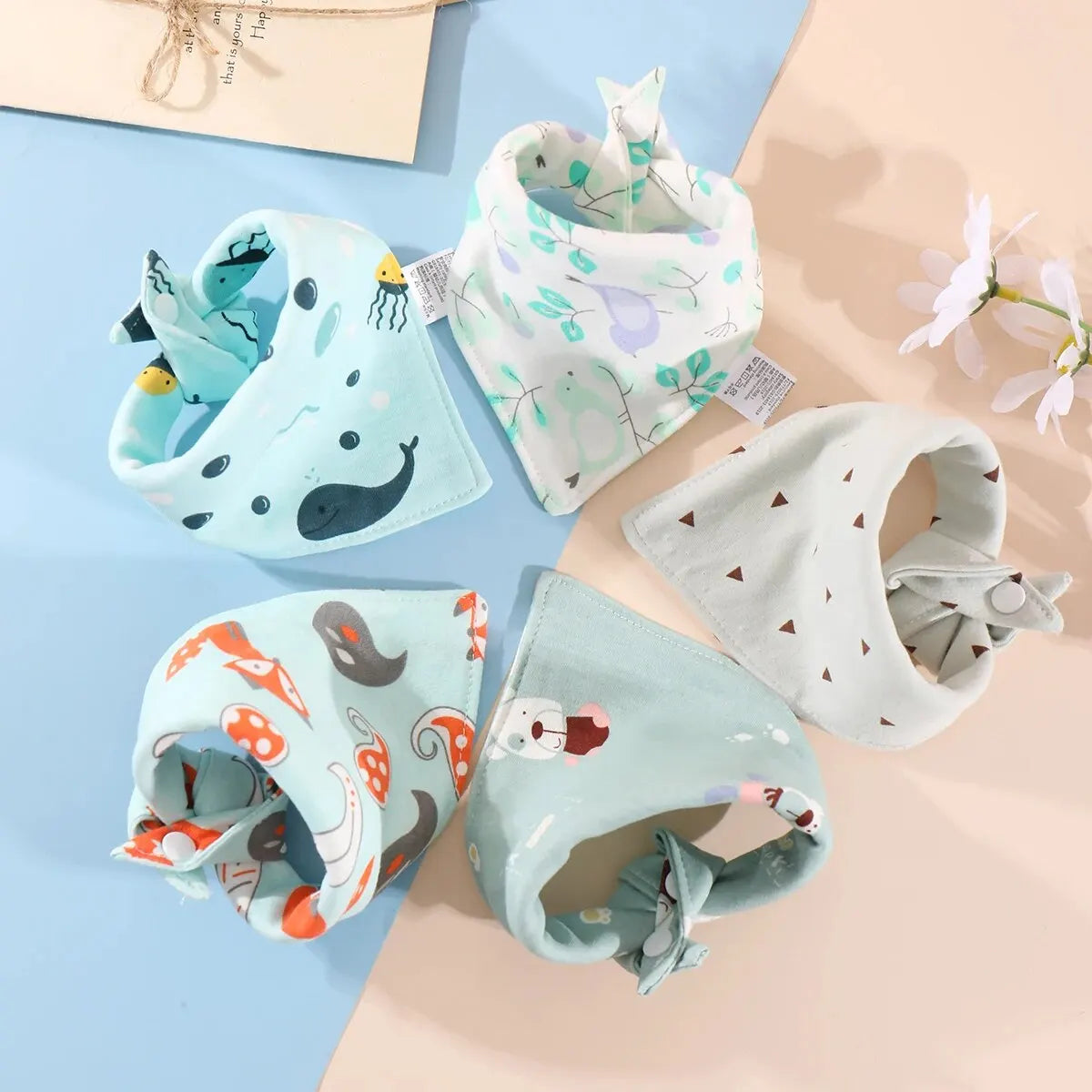 Adorable Cotton Baby Bibs Set