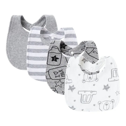 Cartoon Cotton Baby Bib Set