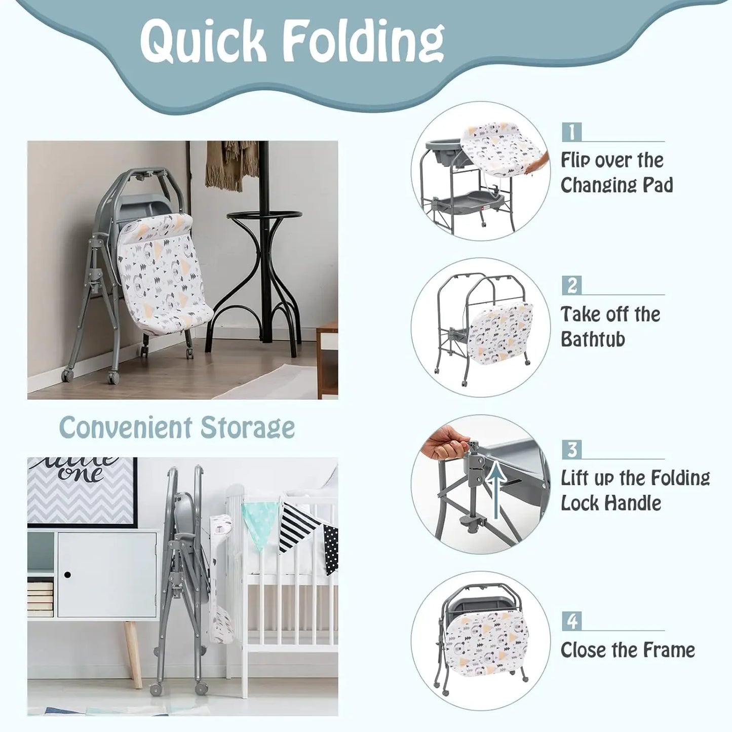 Foldable Baby Bath & Change Station