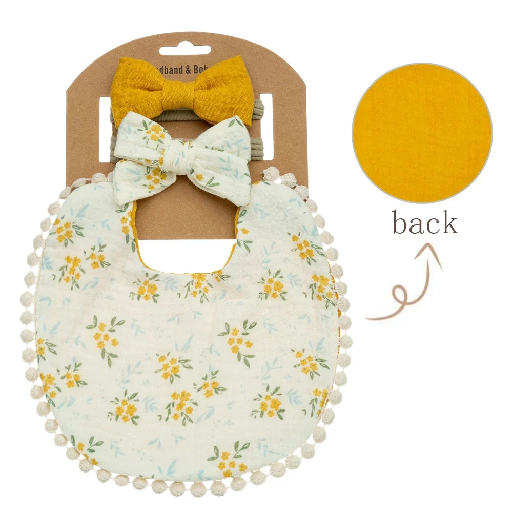 Charming Baby Bibs & Headbands Set