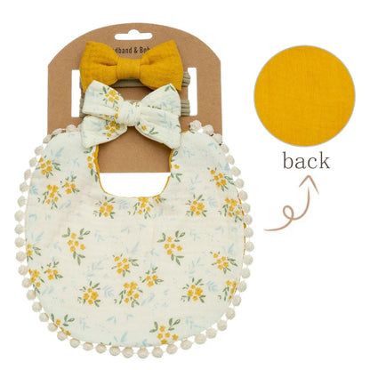 Charming Baby Bibs & Headbands Set
