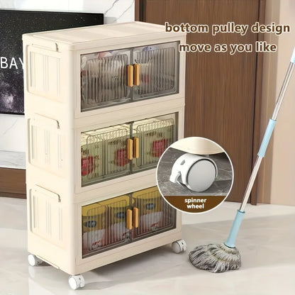 Stackable Storage Cabinet with Wheels