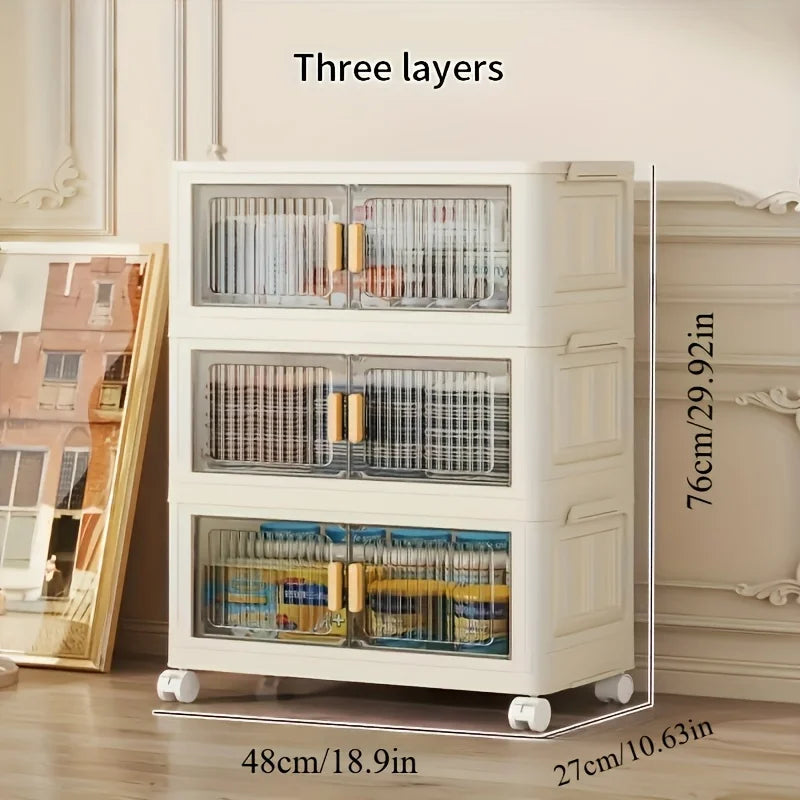 Stackable Storage Cabinet with Wheels