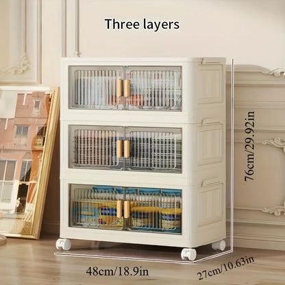 Stackable Storage Cabinet with Wheels