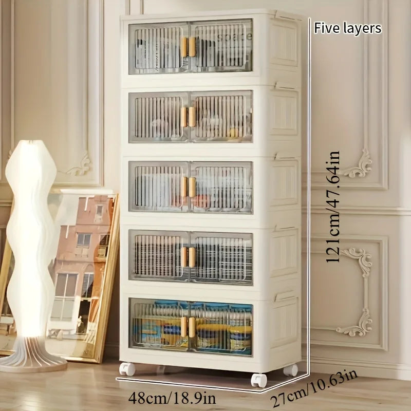 Stackable Storage Cabinet with Wheels