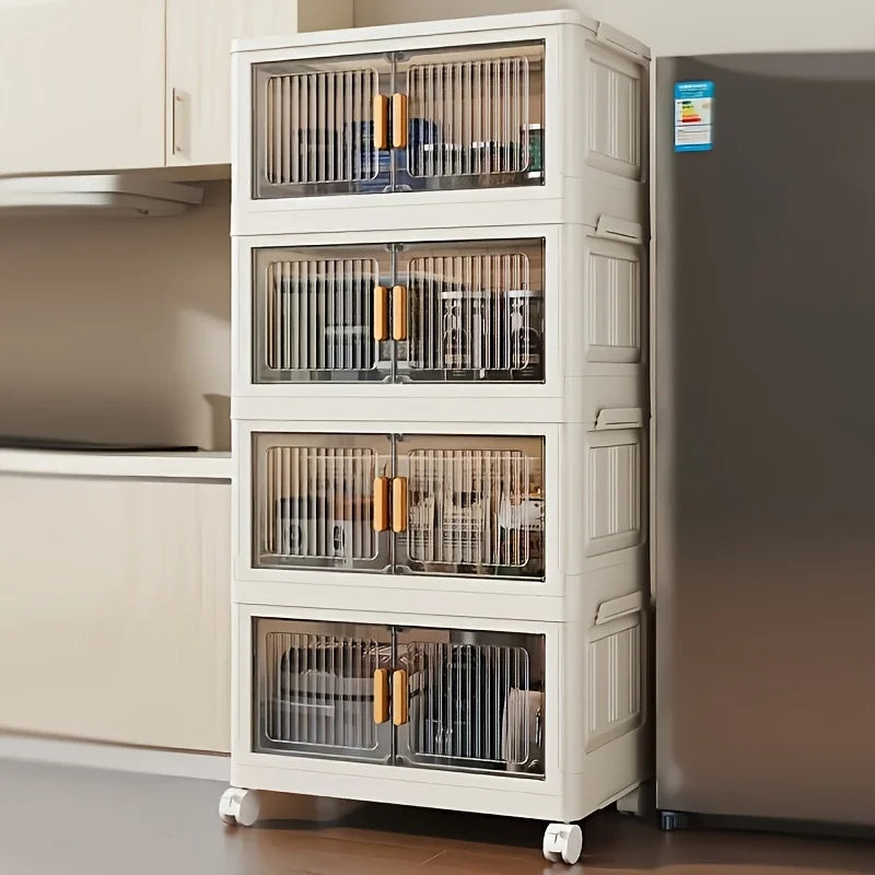 Stackable Storage Cabinet with Wheels