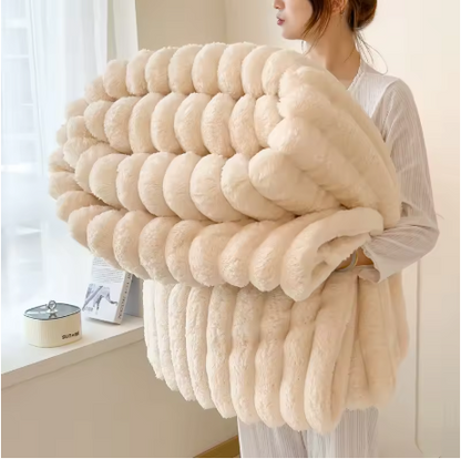 Cozy Rabbit Plush Throw Blanket