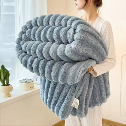Cozy Rabbit Plush Throw Blanket