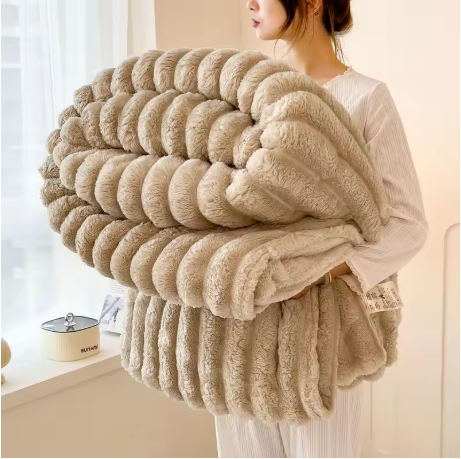 Cozy Rabbit Plush Throw Blanket