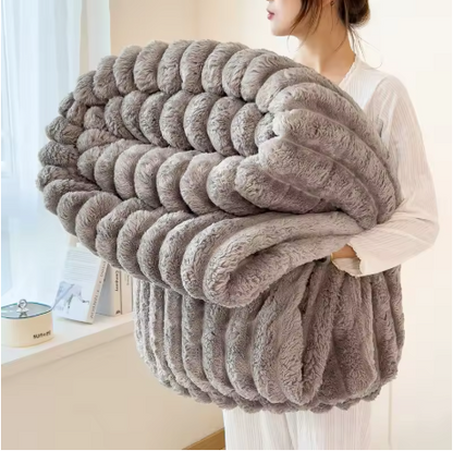 Cozy Rabbit Plush Throw Blanket