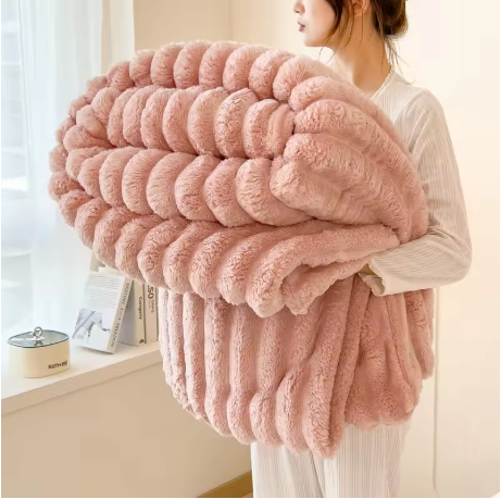 Cozy Rabbit Plush Throw Blanket