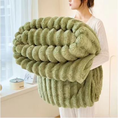 Cozy Rabbit Plush Throw Blanket