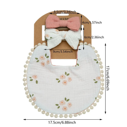 Charming Baby Bibs & Headbands Set